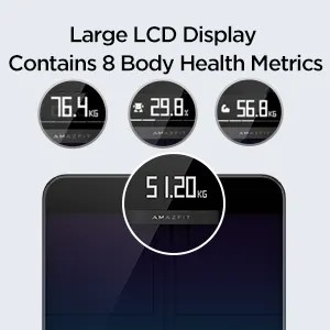 Large LCD Display contains 8 body metrics